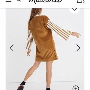 Madewell gold corduroy shift dress. Size small